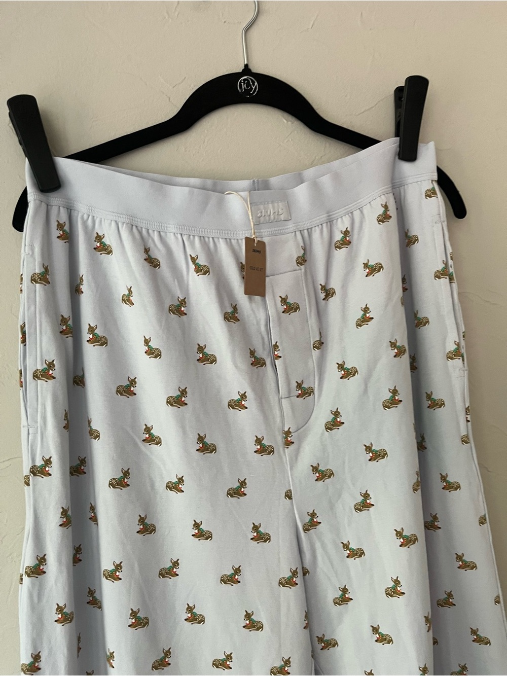 🦌SKIMS BOYFRIEND LOOSE PANTS IN ZEN BLUE BABY DEER PRINT M - Picture 6 of 6